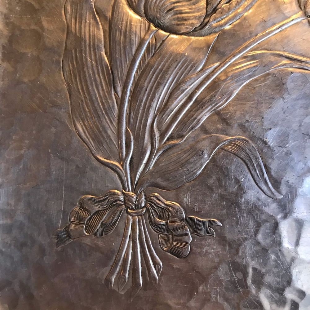 MID CENTURY MODERN ETCHED ALUMINUM TRAY by RODNEY KENT - Picture 10 of 15